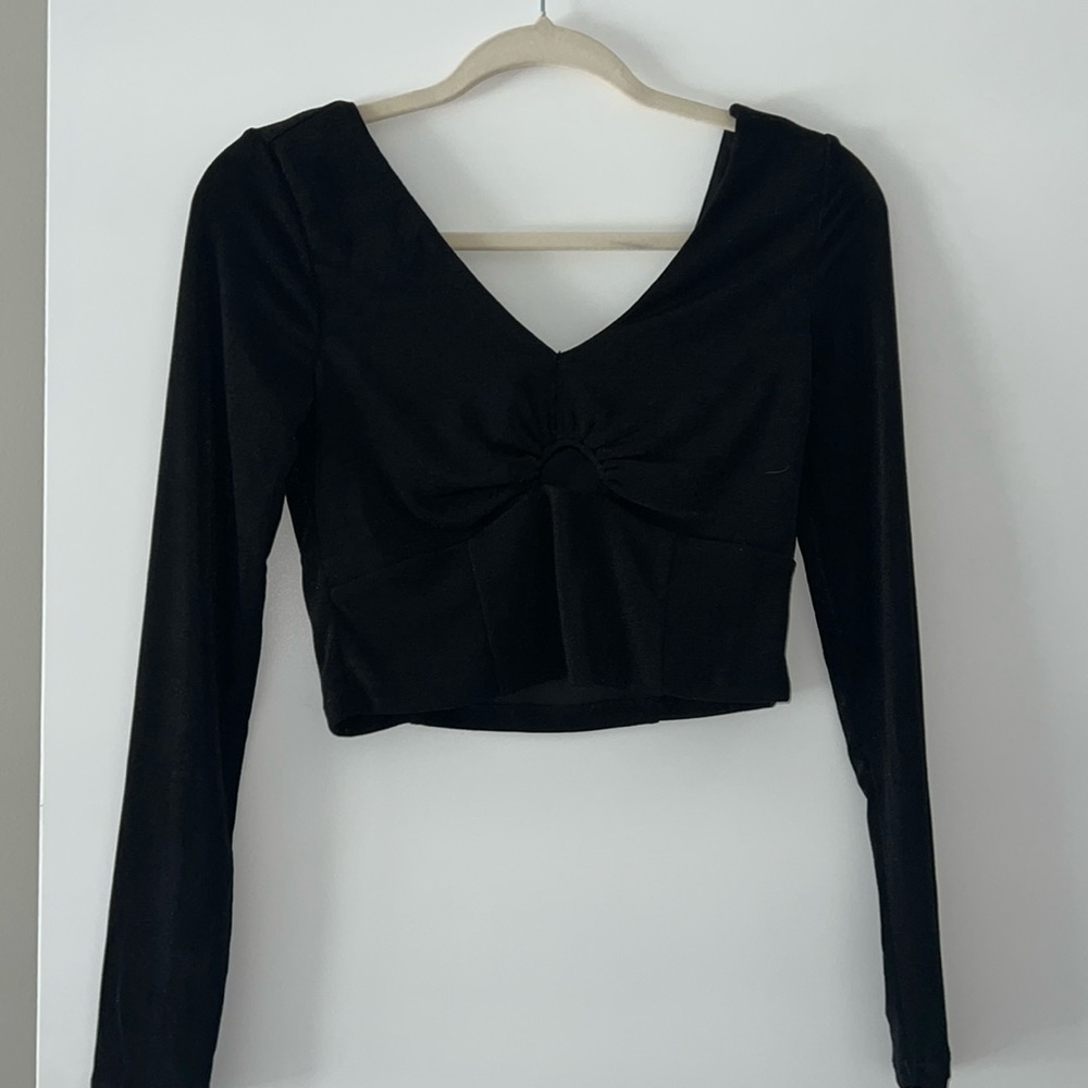 Black long sleeve sprinkle top